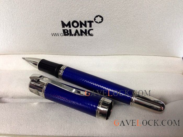 Wholesale Montblanc Jules Verne Rollerball Blue Silver Mont blanc Pen